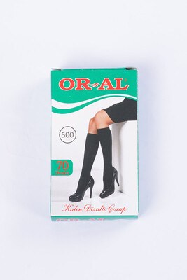 70 Den Kalın Siyah Diz Altı Çorap - Thumbnail