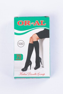 70 Den Kalın Siyah Diz Altı Çorap - Thumbnail