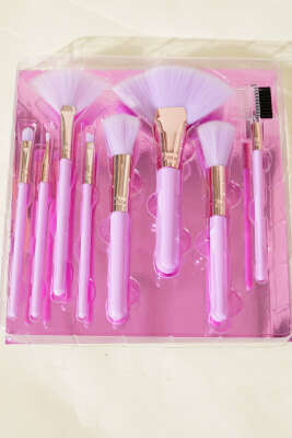 8'li Makyaj Allık Fırça Seti Mor - Yılın Fırsatı