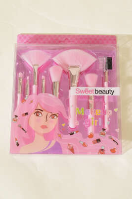 8'li Makyaj Allık Fırça Seti Pembe 