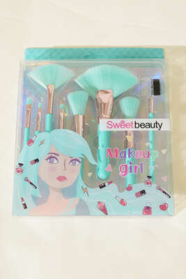 8'li Makyaj Allık Fırça Seti Yeşil 