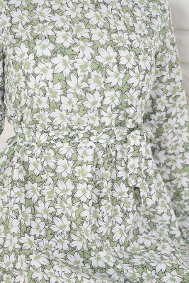 Açelya Serisi Çağla Yeşili Elbise - Thumbnail