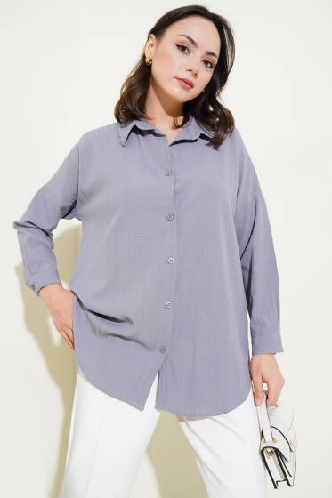 Ağaç Kabuğu Basic Gömlek Gri - Gömlek