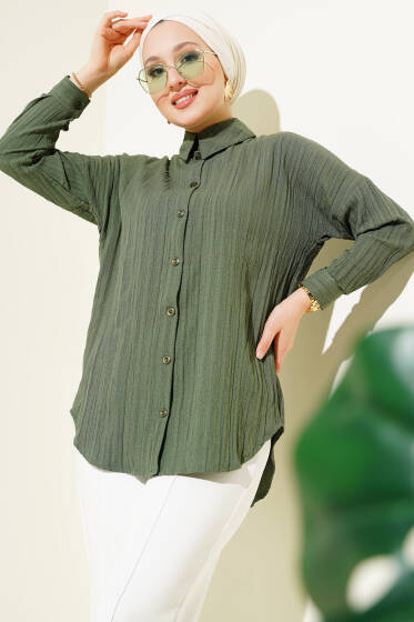 Ağaç Kabuğu Basic Gömlek Haki - Gömlek