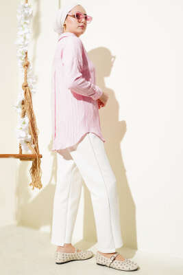 Ağaç Kabuğu Basic Gömlek Pembe - 300-500 TL Ürünler