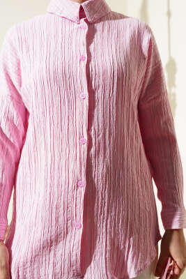 Ağaç Kabuğu Basic Gömlek Pembe - 300-500 TL Ürünler