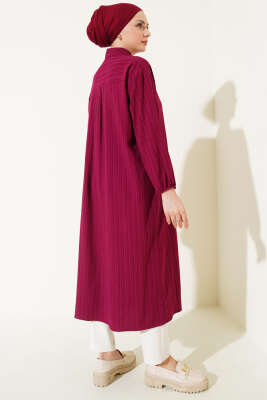 Ağaç Kabuğu Uzun Gömlek Bordo - 500-700 TL Ürünler