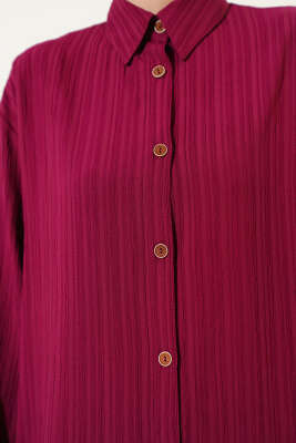 Ağaç Kabuğu Uzun Gömlek Bordo - 500-700 TL Ürünler