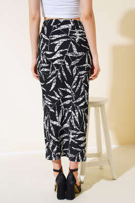 Ağaç Kabuğu Yırtmaçlı Etek Beyaz - Kadın Giyim Modelleri