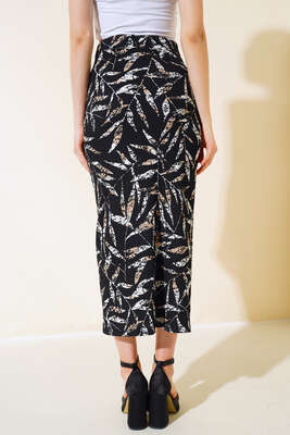 Ağaç Kabuğu Yırtmaçlı Etek Latte - Kadın Giyim Modelleri