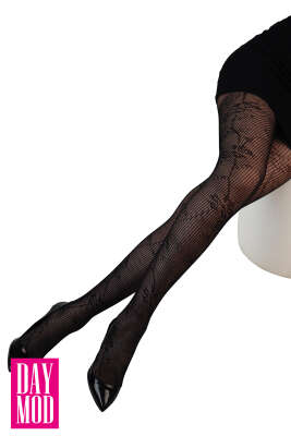 Ahu Dantel Külotlu Çorap 500 Siyah - DAYMOD