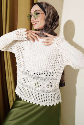 Ajurlu Kabartma Desen Kazak Ekru - RAFİMİX