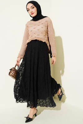 Ajurlu Kabartma Desen Kazak Latte - Yılın Fırsatı