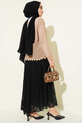 Ajurlu Kabartma Desen Kazak Latte - Yılın Fırsatı