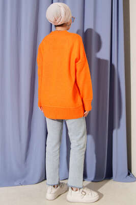 Alt Dikişli Yumoş Triko Tunik Oranj - Tunik