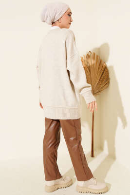 Alt Dikişli Yumoş Triko Tunik Taş - Tunik