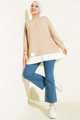 Alt Piliseli Loyşa Tunik Bej - Tunik