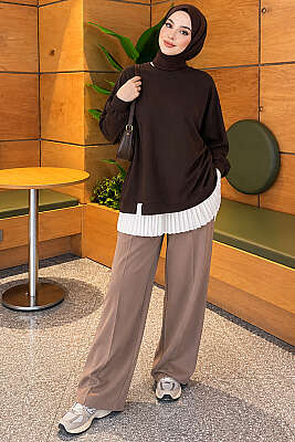 Alt Piliseli Loyşa Tunik Kahve - 300-500 TL Ürünler