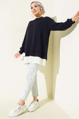 Alt Piliseli Loyşa Tunik Lacivert - Tunik