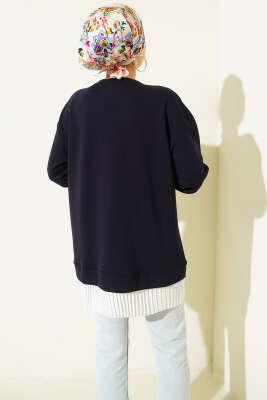 Alt Piliseli Loyşa Tunik Lacivert - Tunik