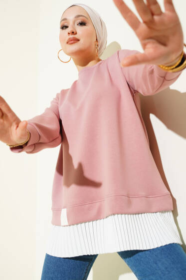 Alt Piliseli Loyşa Tunik Pudra - Tunik