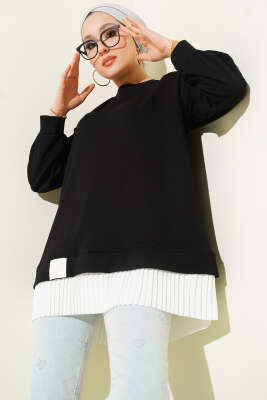 Alt Piliseli Loyşa Tunik Siyah - ELFİDA TEKSTİL