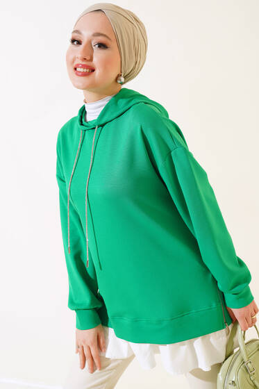Altı Poplin Kapüşonlu Tunik Benetton - Tunik