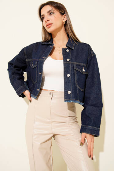 Altı Püsküllü Kısa Kot Ceket Kot - Kadın Giyim Modelleri