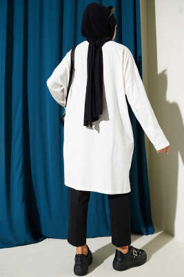 Always Baskılı Oversize Tunik Ekru - Tunik