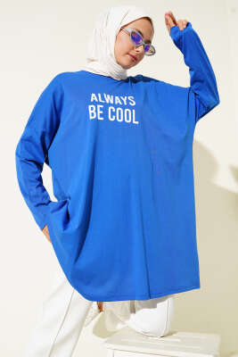 Always Baskılı Oversize Tunik Saks 