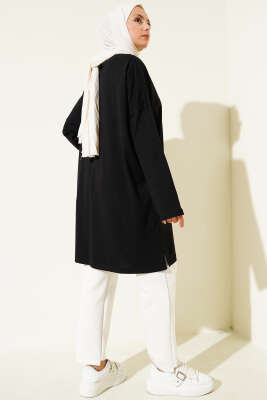 Always Baskılı Oversize Tunik Siyah - Tunik