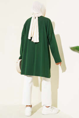 Always Baskılı Oversize Tunik Yeşil - Tunik