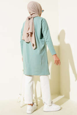 Always Be Cool Baskılı Tunik Çağla Yeşili - Yılın Fırsatı