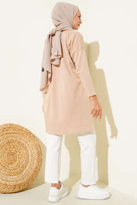 Always Be Cool Baskılı Tunik Latte - Yılın Fırsatı