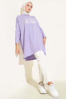 Always Be Cool Baskılı Tunik Lila - Tunik