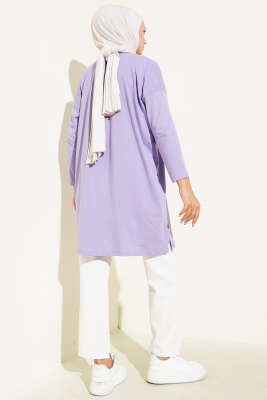 Always Be Cool Baskılı Tunik Lila - Yılın Fırsatı