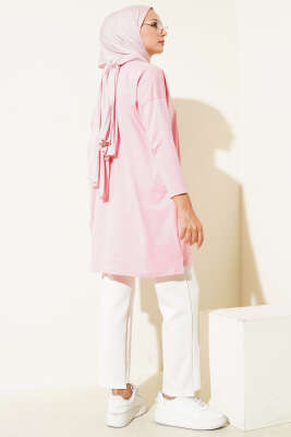 Always Be Cool Baskılı Tunik Pembe - Tunik