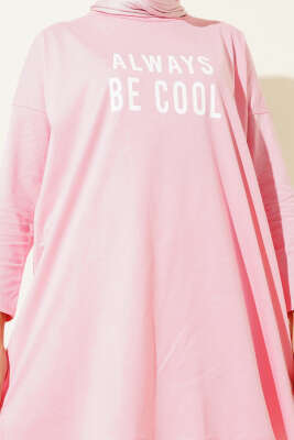Always Be Cool Baskılı Tunik Pembe - Tunik