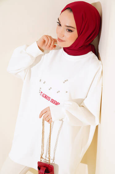 Always Seems Baskılı Tunik Ekru - Tunik