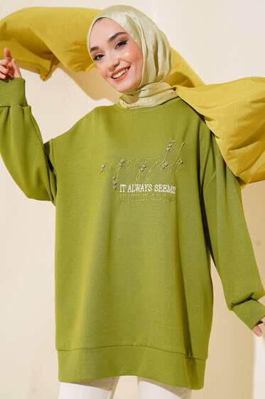 Always Seems Baskılı Tunik Yeşil - Tunik