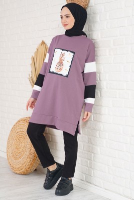 Ananas Desenli Magenta Tunik - Tunik