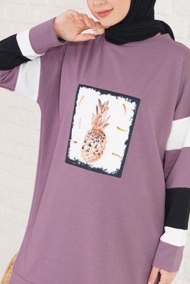 Ananas Desenli Magenta Tunik - Tunik
