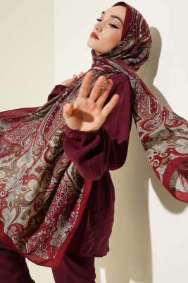 Anatolia Desen Soft Şal Bordo 