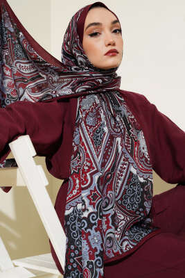 Anatolia Desen Soft Şal Bordo Mavi 