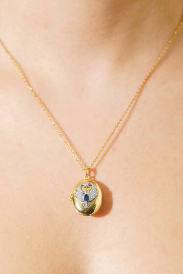 Anka Kuşu Motifli Açılır Kolye Gold - Günün Seçilenleri