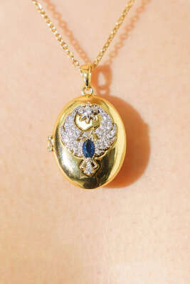 Anka Kuşu Motifli Açılır Kolye Gold - Günün Seçilenleri