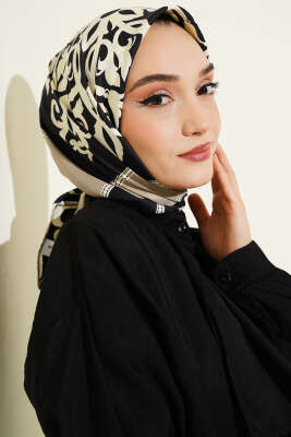 Antik Motif Twill Eşarp Vizon 