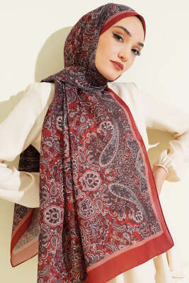 Antik Motifli Soft Şal Kiremit 