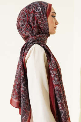 Antik Motifli Soft Şal Kiremit - Başörtüsü