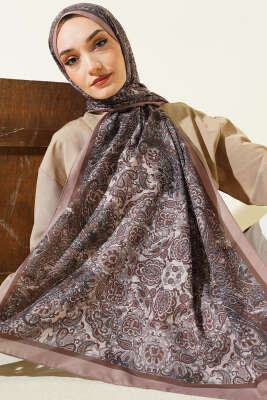 Antik Motifli Soft Şal Latte - Başörtüsü